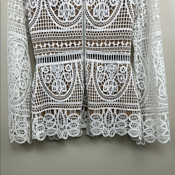 FREE PEOPLE ministry of style mania white lace high neck top 4 - Picture 8 of 16